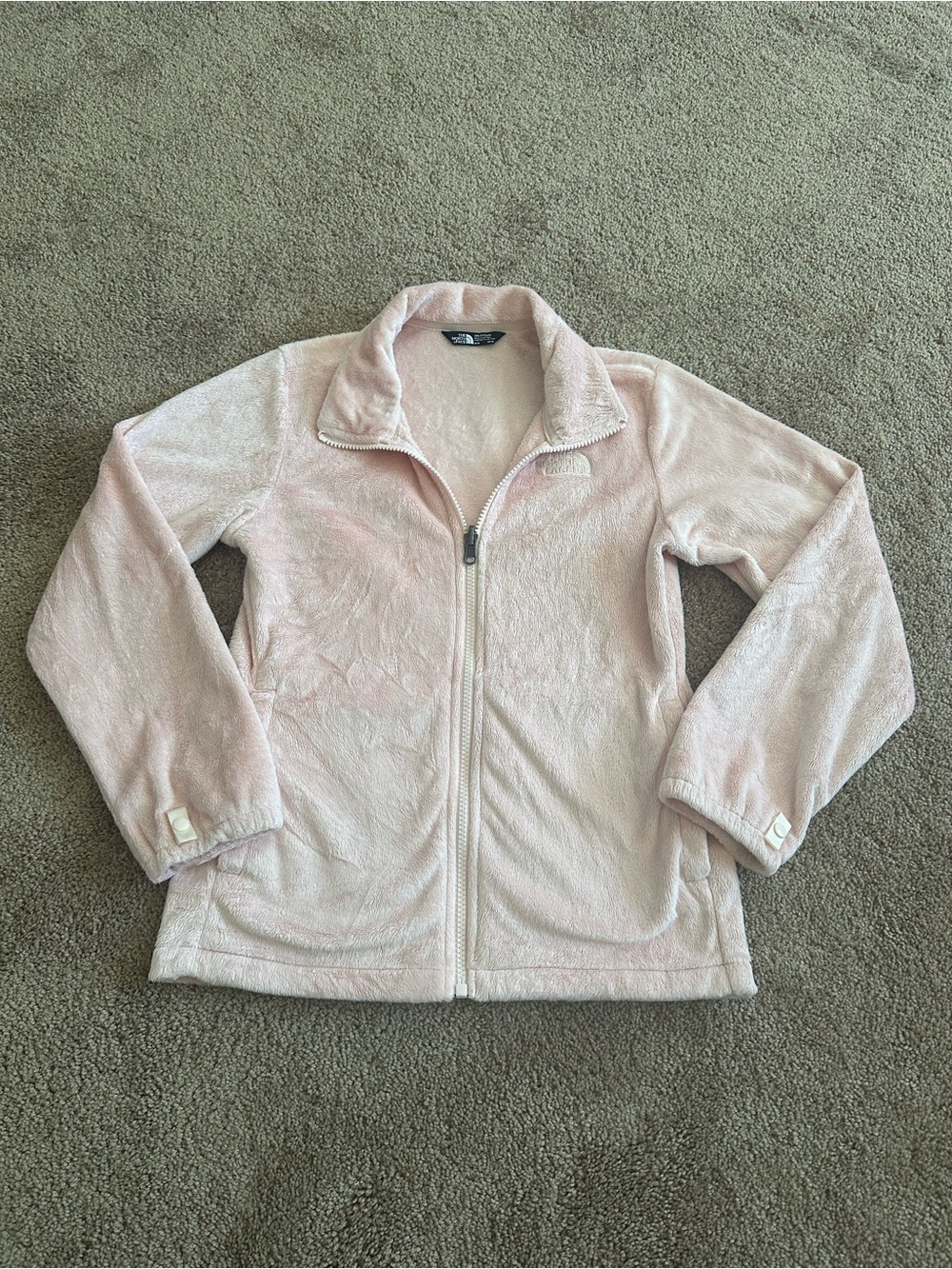 The North Face Girl’s Light Pink Plush Zip-Up Fleece Jacket - Picture 2 of 9